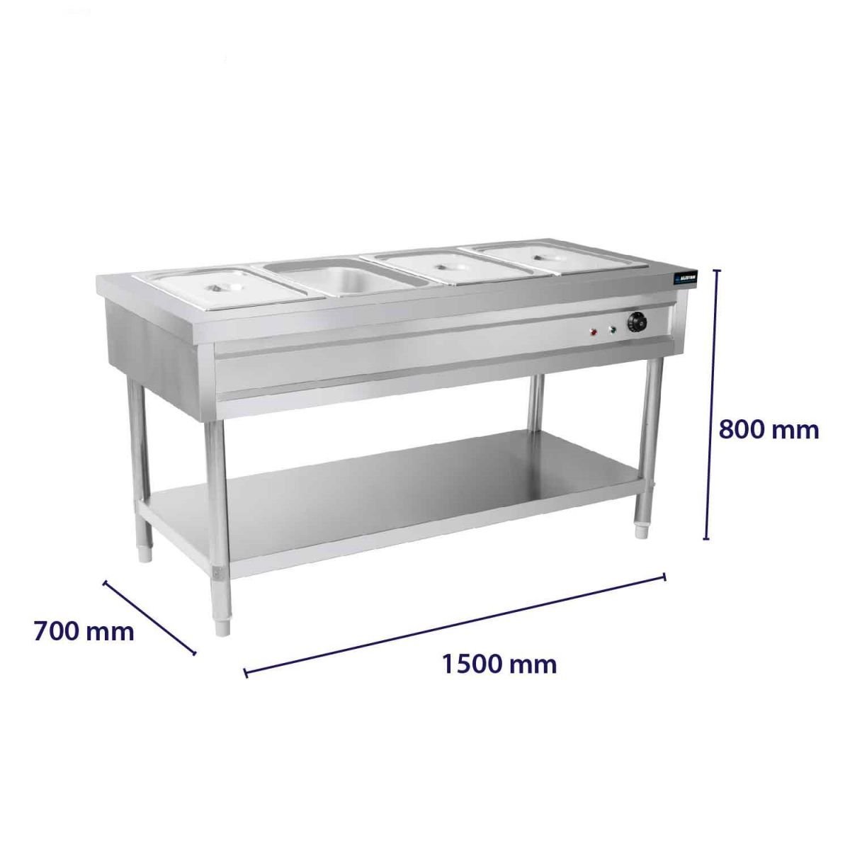 BM1500-02.jpg bainmary table 4 container - Image 1