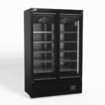 upright double door chiller full glass