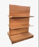 supermarket wall gondola shelves wooden color - Image 2
