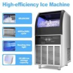 commercial ice maker 45kgs/24h, stainless steel ice machine with 15kgs ice storage capacity, free-standing under counter ice maker - Image 3