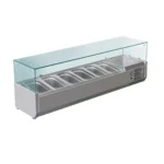 glass salad bench stainless steel bain marie cold 1.8 meter