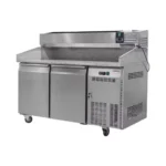 restaurant commercial pizza salad fruit display table top preparation counter fridge freezer cold salad bar chiller refrigerator with granite and bain mari  1.2 meter