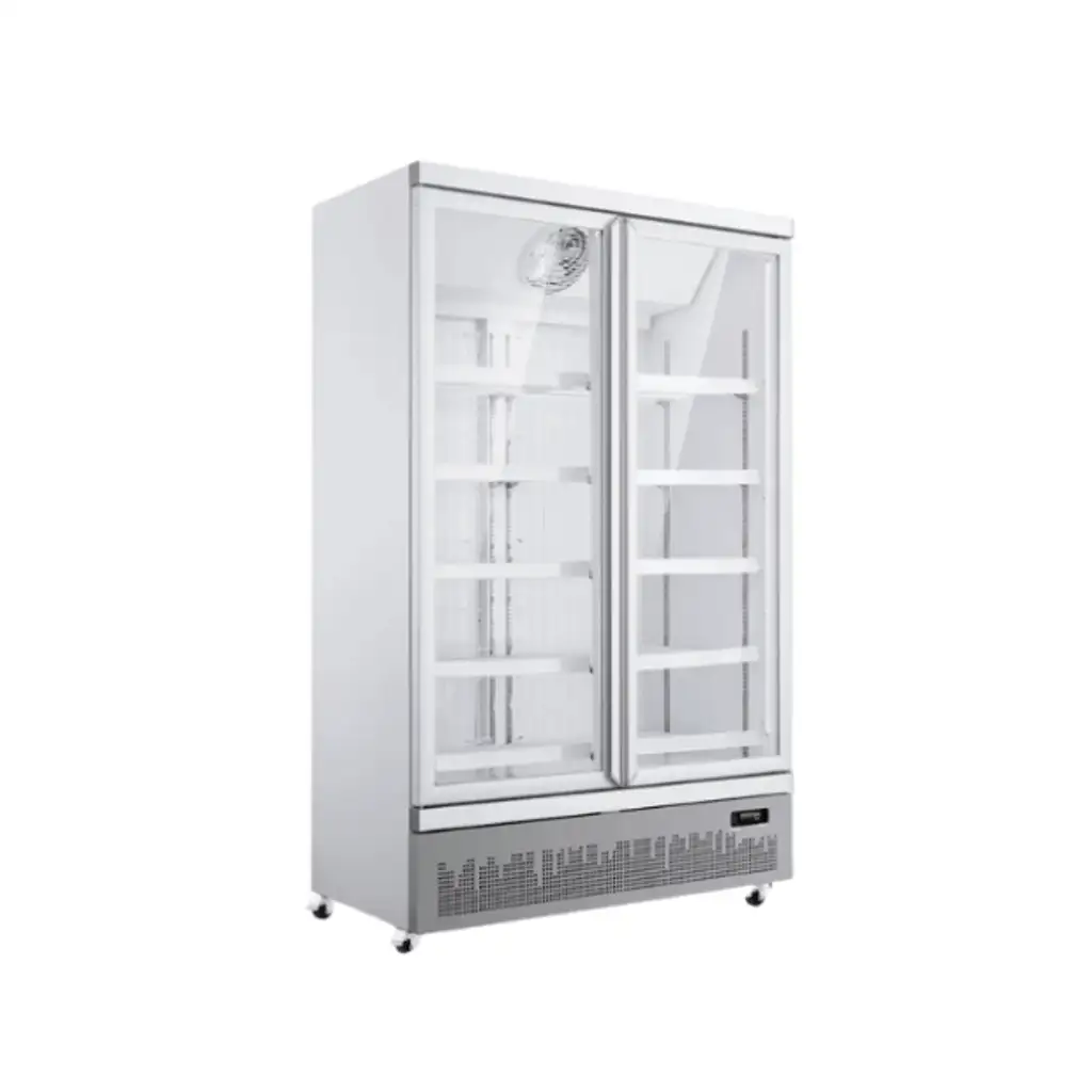 mizco.prod_119.webp upright double glass door freezer white color - Image 1