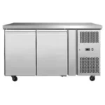 stainless steel  table type chiller 1.2 m 2 door with fan cooling
