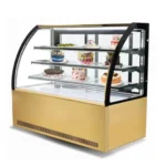 cake display chiller 90 cm curve gold color 2 shelf