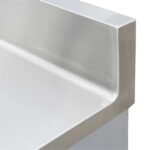 stainless steel working table 120 cm with back splash - Image 2